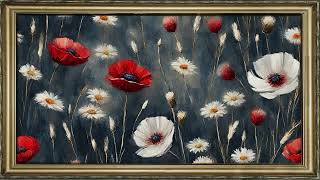 FRAME TV ART SCREENSAVER - SILENT WALLPAPER ABSTRACT FLOWER PAINTING INTERIOR ART 4K WILDFLOWERS