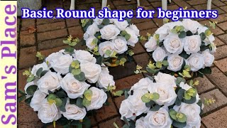 Round Style Basic Artificial Flowers Arrangement  For Beginners