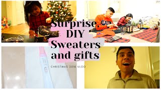 We're Back!! (EMOTIONAL SURPRISE) |  Bad Christmas Gift PRANK on Addy  | DIY Ugly Christmas Sweaters