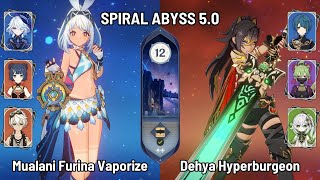 C0 Mualani Furina Vaporize Team | C2 Dehya Hyperburgeon | New Spiral Abyss 5.0 | Genshin Impact