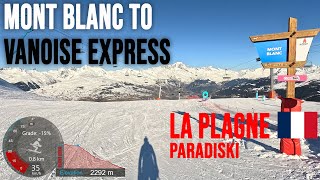 [4K] Skiing La Plagne Bellecôte, Mont Blanc to Vanoise Express, Paradiski France, GoPro HERO11