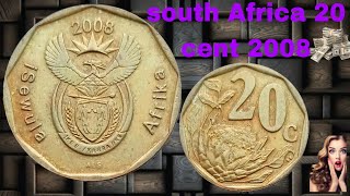 south Africa 20 cent coin 2008 moeda da Africa do sul munzen protea flower