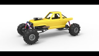 3D printable Mud dragster Version 4 Scale 1:25 3D model view