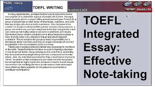 Note taking for TOEFL Integrated Essay