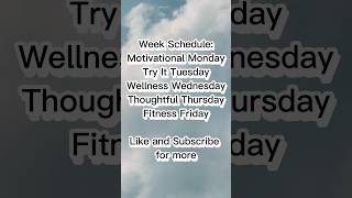 Weekly Schedule #wellness #health #body #mind #tips #shorts #advice #trending #wealth #subscribe