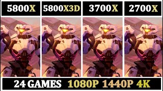 Ryzen 7 5800X vs 5800X3D vs 3700X vs 2700X | 24 Games Tested |