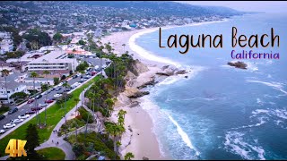 Bird Eyes above Laguna Beach CA in 4k