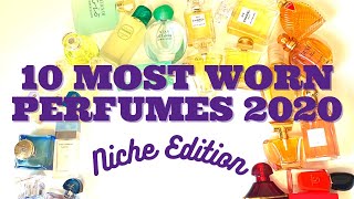 TOP 10 Most Worn NICHE Perfumes of 2020 | Fragrance Collection