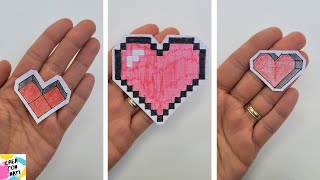 Como dibujar corazones ❤ / Corazón 3D / Corazón minecraft