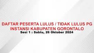 Daftar Peserta yang Passing grade SKD CPNS Instansi Kab. Gorontalo, Sabtu 26 Oktober 2024 (Sesi 1)