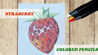 How to color a Strawberry  .Como dibujar una fresa