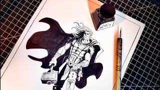 Epic Thor Ink Sketch - Marvel Fan Art