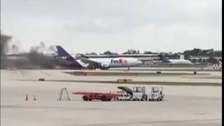 Estalló un avión de FedEx en Ft  Lauderdale; nadie resultó herido.