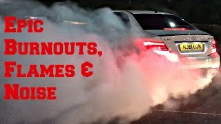 West London Car Meet | Epic Burnouts, Flames & Noise!!