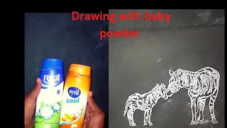 Drawing with baby powder||💨Tutorial#shorts