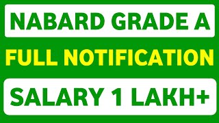 NABARD Grade A Full Notification 2024 Out || Eligibility Criteria, Age Limit, Exam Pattern ||