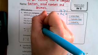 Compare fractions, mixed numbers and decimals on a number line