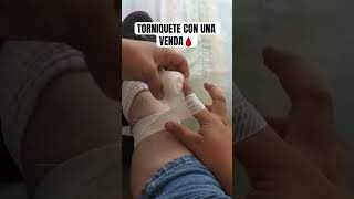 Torniquete PARA una HERIDA con una VENDA #enfermeria #primerosauxilios #vendajes