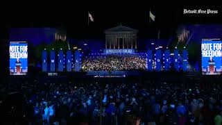 Tim Walz speech at Detroit rally played on screens at Kamala Harris' rally in Philadelphia