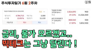 주식투자일기 6월 2주차 ㅣ 빅테크는 계속 달린다 ㅣ 미국 점도표 발표 ㅣ 월배당ETF 분배금 ㅣ DN오토모티브, 케이카, SK텔레콤 등