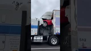 Very expensive accident with truck. Ferrari crash trailer. #shorts #crash #ferrari