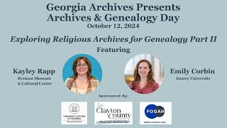 Archives & Genealogy Day 2024: "Exploring Religious Archives for Genealogy Part II"