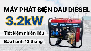 Máy phát điện chạy dầu diesel 3.2kw, tiết kiệm nhiên liệu, giá cả hợp lý