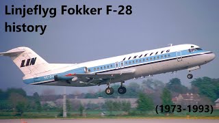 Linjeflyg Fokker F-28 history (1973-1993)