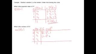 calculating variance of a random variable