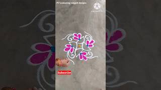 4 dots simple rangoli designs|daily rangoli #shorts #rangoli #muggulu #kolam