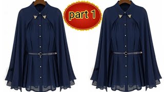 Top style shirt cutting stitching/Trendy short Frock /how to cut and stitch short frock for girl