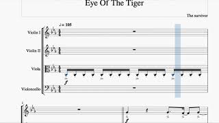 Eye of the Tiger - The Survivor for String Quartet (Sheet Music) #sheetmusic #stringquartet #notes