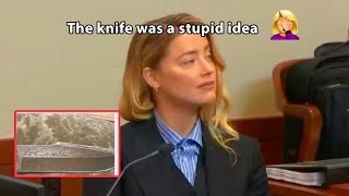 Amber Heard gives Johnny Depp a huge knife even though she claims to be deathly afraid of him!