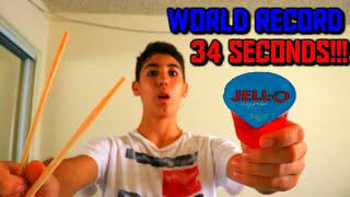 World Record | Most Jello Eaten In 1 Minute With Chopsticks!!!!