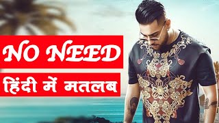 No Need Song meaning in Hindi