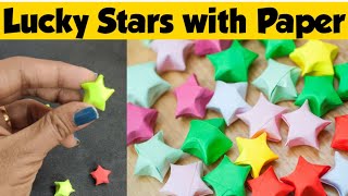 Origami Lucky  Stars ⭐  Tutorial/Easy DIY stars/ paper kawaii