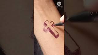 Cross symbol tattoo design Christmas symbol tattoo #shorts