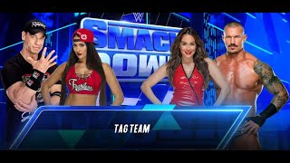 JHON CENA AND NIKKI BELLA VS RANDY ORTON AND BRIE BELLA TAG TEAM CHAMPIONSHIP #wwe #wwe2k23 #shorts