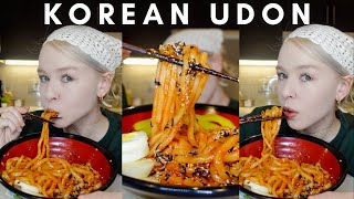 sweet & spicy korean udon noodles