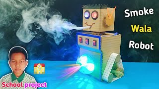 Science Project For Robotic Smoke Machine + DJ Light || Making Mini DC Motor Smoke Machine At Home