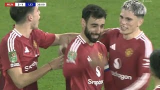 Bruno Fernandes Two Goals Vs Leicester City | Man United 5-2 Leicester City Highlights