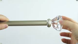 Elegance and Versatility: 1-Inch Champagne Gold Curtain Rods with Acrylic Crystal Ends