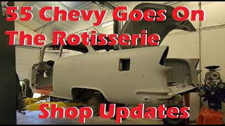 1955 Chevrolet Bel Air Tailpan Bodywork to  Rotisserie &  Shop Updates