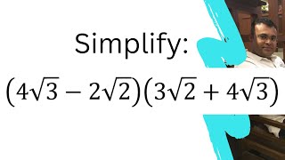 (4√3-2√2)(3√2+4√3) Simplify