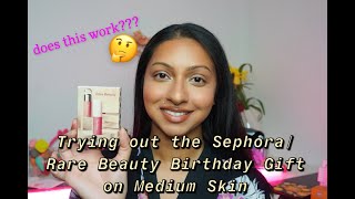 Rare Beauty Birthday Gift | First Impression, Demo & Review on Medium Skin | Nalanie