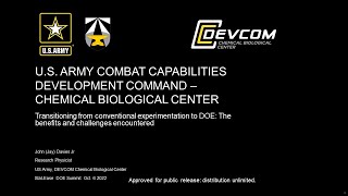 US Army: Transitioning to DOE from Conventional Experimentation