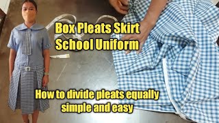 How to Make Box Pleats Skirt for School Uniform (simple and easy )