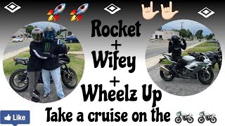 Rocket,Wifey on Fz1000 Cruise with Wheelz up