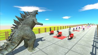 Godzilla vs Team Skeleton; Raijin; Gundam RX-78; Raibow Friends - Animal Revolt Battle Simulator