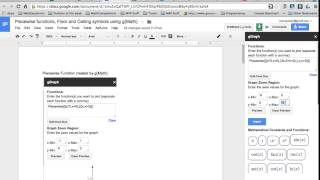 Creating Piecewise functions, floor and ceiling symbols using g(Math)